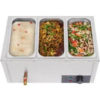 3x7L Gastronorm Bain Marie, 850W Speisenwärmer Warmhalter Warmhaltebehälter, Edelstahl Buffetwärmer Essen Temperaturbereich 30-85°C, Profi Gastro Speisewärmer Behälter fur Restaurants, Kantinen