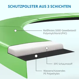 Kinetic Sports Salto Plus 244 cm inkl. Sicherheitsnetz, Regenplane und Leiter Grün