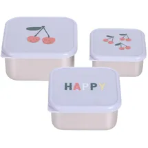Lässig Snackbox Kinder 3er Set) Edelstahl Happy Fruits Cherry