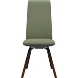 Polsterstuhl STRESSLESS "Laurel", grün (grün dinamica, walnuss), B:49cm H:105cm T:60cm, Microfaser DINAMICA (88% Polyester, 12% Polyurethan), Stühle, Polsterstuhl, High Back, Größe M, mit schräggestellten Beinen in Walnuss