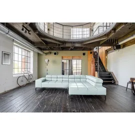 KAWOLA Sofa NELSON hellblau Recamiere rechts