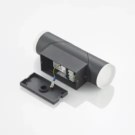 LINDBY Außenwandleuchte Aluminium 10,6 cm x 6,5 cm x 22,0 cm mit Bewegungsmelder schwarz