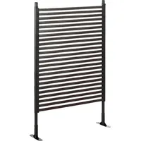 Outsunny Gartenzaun mit Fuß, Steckzaun für Balkon, Terrasse, Braun 93L x 150 cm Teichzaun, Stahlzaun 93 22 x 150H