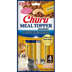 INABA Meal Topper Chicken Cheese 4x14 g cremiges Huhn und Käse als Ergänzung zum Katzenfutter