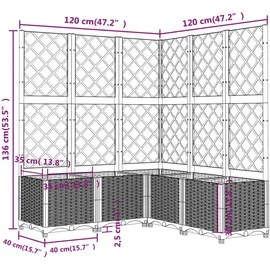 vidaXL Pflanzkübel mit Spalier 80 x 40 cm Schwarz