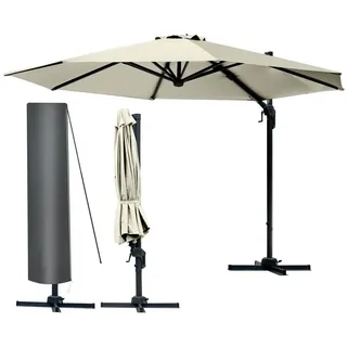 Brast Alu Ampelschirm Ø 300 cm beige