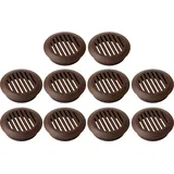 cyclingcolors 10x Lüftungsgitter Rund 50 mm Kunststoff Dunkelbraun