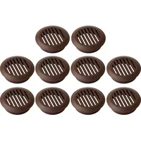 cyclingcolors 10x Lüftungsgitter Rund 50 mm Kunststoff Dunkelbraun