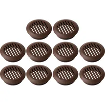 cyclingcolors 10x Lüftungsgitter Rund 50 mm Kunststoff Dunkelbraun