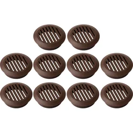cyclingcolors 10x Lüftungsgitter Rund 50 mm Kunststoff Dunkelbraun