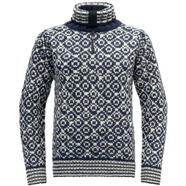 Devold Svalbard Wool Zip Neck - Pullover Night / Offwhite XXL