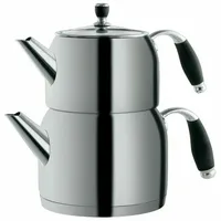 Mulex Teekessel Caydanlik Takimi Teekocher Teekannen Set Silber MX02 1L/2L
