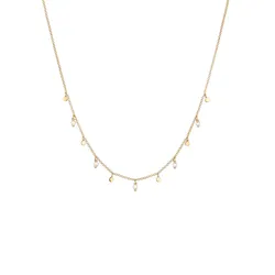 Elli Elli Halskette Plättchen Perlen Modisch Elegant 925 Silber vergoldet Ketten   Damen 
