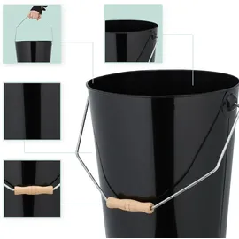 Relaxdays Ascheeimer Metall 14 l 0,27 m x 0,33 m schwarz/natur