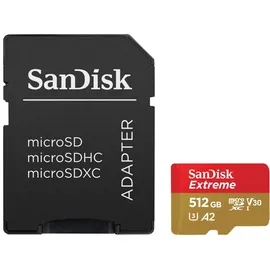 SanDisk Extreme microSDXC UHS-I U3 A2 + SD-Adapter 512 GB