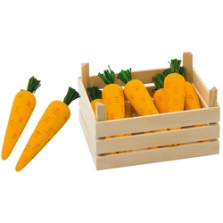 Holz-Gemüse Möhren In Gemüsekiste 10-Teilig In Orange