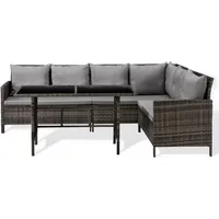 Svita MADISON Rattan-Lounge Ecksofa Gartenmöbel-Set Garnitur Braun