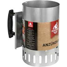 FEUERGOTT Anzündkamin Premium Big XXL Grillanzünder mit natürlichem Zugmechanismus, für Holzkohle, Briketts und BBQ-Grill, hitzebeständiger Griff und Hitzeschutzblech, 27 x 17 x 27,5 cm