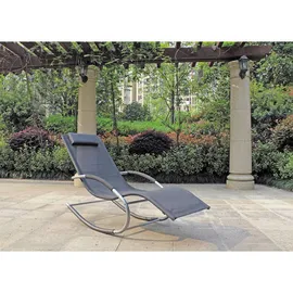 Garden Pleasure Naxos Schaukelliege 146 x 62 x 89 cm schwarz/silber