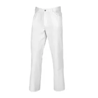 BP 1643-686-21-4XLn Unisex-Hose, Jeans-Stil mit verstellbarem Gummizug hinten, 230,00 g/m2 Stoffmischung mit Stretch, weiß, 4XLn