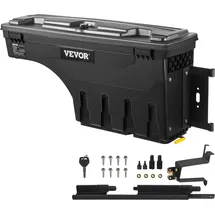 Vevor Truck Bed Storage Box, abschließbarer Deckel, Wasserdicht ABS Radkasten Werkzeugkasten 25 L, Kompatibel mit Chevrolet Silverado 1500 GMC Sierra 1500 Beifahrerseite, Schwarz