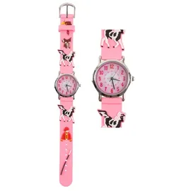bb Klostermann Pferde Kinderuhr 3D Gehäusefarbe rosa