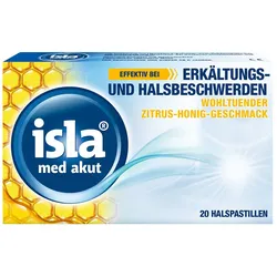 isla med akut Zitrus-Honig Halspastillen bei Halsschmerzen und Erkältung Pastillen 20 St 20 St Pastillen