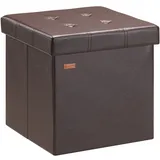 CASARIA Faltbarer Sitzhocker mit Stauraum Kunstleder Braun