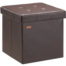CASARIA Faltbarer Sitzhocker mit Stauraum Kunstleder Braun
