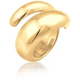 Nenalina Fingerring "Wickelring Spiral Fingerschmuck 925 Silber" Gr. 56, gold, Fingerringe, Damen, 56mm, ohne Stein, Silber 925 (Sterlingsilber), 9mm, Fingerring