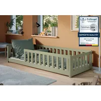 Kids Collective Kinderbett Bodenbett 90x200 cm mit Rausfallschutz &