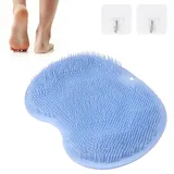 Bath Massage Pad,Fußmassagegerät Dusche,Fußwäscher Mit Saugnapf Silikon,Fuß Waschen Pinsel,Silikon Dusch Rückenschrubber,Fuss Wäscher Dusche,Fußbürste Für Die Dusche,Fußmassagegerät Schrubber