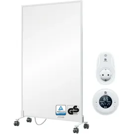 bringer-germany Bringer Infrarotheizung Standgerät - 300 Watt - Energiesparend - Mobile Elektroheizung mit Standfüßen auf Rollen, Thermostat und Fernbedienung - 5 Jahre Garantie, TÜV - Deutsche Qualitätsmarke