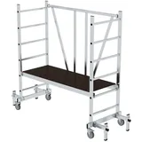 Proregal ML Klappgerüst mit Teleskopausleger | Plattformgröße 150x60cm Arbeitshöhe bis 3m | Traglast 150kg | inkl. 4x Lenkrollen