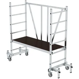 Proregal ML Klappgerüst mit Teleskopausleger | Plattformgröße 150x60cm Arbeitshöhe bis 3m | Traglast 150kg | inkl. 4x Lenkrollen
