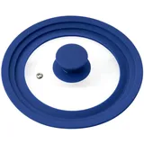 bremermann Universal-Glasdeckel Silikonrand, 16/18/20 cm, klein Blau,