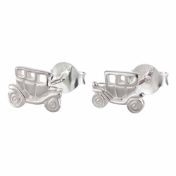 schmuck23 Paar Ohrstecker Ohrringe Auto Oldtimer 925 Silber Damen Herren Kinder, Kinderschmuck Mädchen Geschenk echte Silberohrringe silberfarben