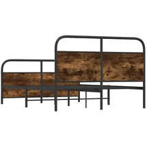 vidaXL Metallbett ohne Matratze Räuchereiche 140x200 cm
