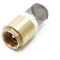 Wiltec Messing Fußventil mit Rückschlagventil und Edelstahlkorb Saugkorb für Saugschlauch Dn25 (1") 33,7mm