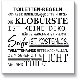 Artland Holzbild »Toilettenregeln«, Sprüche & Texte, (1 St.), weiß