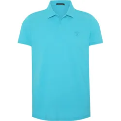 Poloshirt aus Baumwollpiqué mit Jumper-Print BLAU M