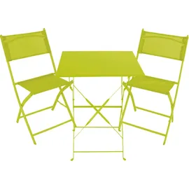 Mojawo 3tlg Bistroset Gartenmöbelset Outdoormöbel Balkon klappbar Farbauswahl - Grün