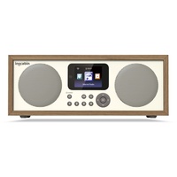 Inscabin D4 Internetradio mit Bluetooth, Spotify Connect, Doppelwecker, App-Steuerung und Farbbildschirm (Black Walnut)