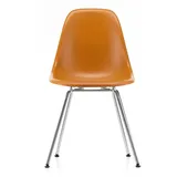 Vitra - Eames Fiberglass Side Chair DSX, verchromt / Eames ochre dark (Filzgleiter basic dark)