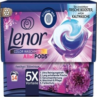 Lenor Waschmittel Pods All-In-1 Color Amethyst Blütentraum 14WL, 1 Packung