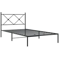 VidaXL Bettgestell mit Kopfteil Metall Schwarz 100x190 cm