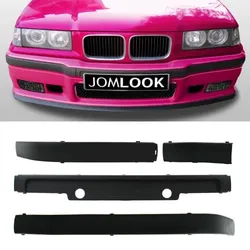 StoÃleisten Set 4-tlg. Leisten Set vorne schwarz passend für E36 StoÃstange passend für BWW E36, 3er, Limo/ Touring / Coupe / Cabrio mit M3 / M-Paket StoÃstange