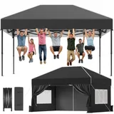 HOMALL Pavillon winterfest und wasserdicht 3x3/3x4.5/3x6m Faltpavillon Gartenpavillon, (mit Tragetasche & Sandsäcken, für Garten Camping), Spitzdach-Pavillon mit 4 abnehmbaren Seitenwänden 450 cm