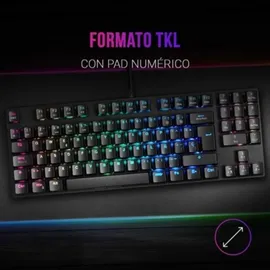 Mars Gaming MKREVO PRO LED RGB Gaming Tastatur, TKL+ NUM, Blauer Switch, Spanisch