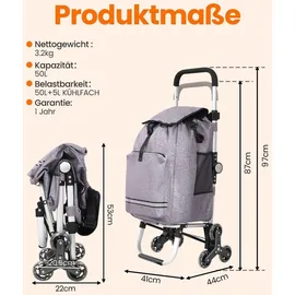 HOMECALL Einkaufswagen klappbar Geometrie-Print 55 L
